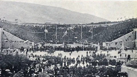 Otvaranje prvih modernih Olimpijskih igara na Panatinajskom stadionu u Atini 1896. godine