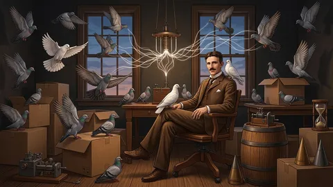 Nikola Tesla hrani goluba