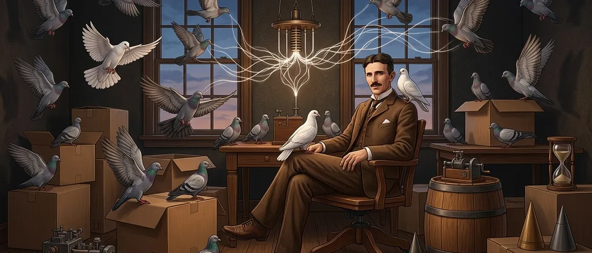 Nikola Tesla hrani goluba