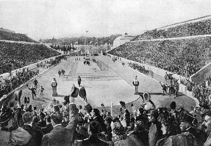 Spiridon Luis ulazi na stadion kao pobednik prvog olimpijskog maratona